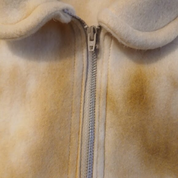 Nwt Fleece Full Zip up Sweatshirt women M Tan Tie Dye Collared w/ Zip Pockets - Picture 4 of 10